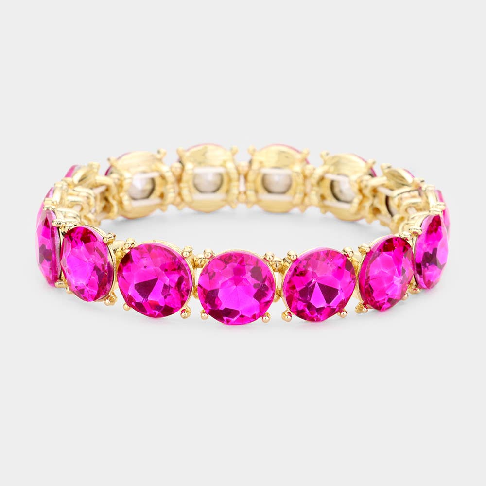 Crystal Round Stretch Evening Bracelet: 2C