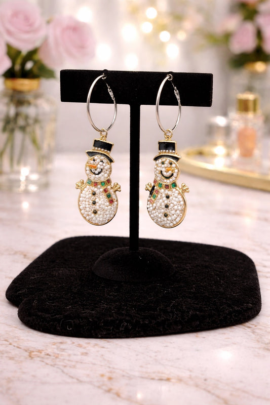 Beaded Santa Earrings