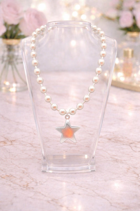 Matte Silver Star Necklace