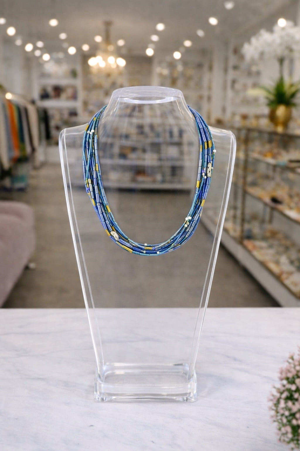 Blue Beaded Necklace