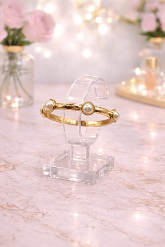 Foiled Gold Pearl Bracelet