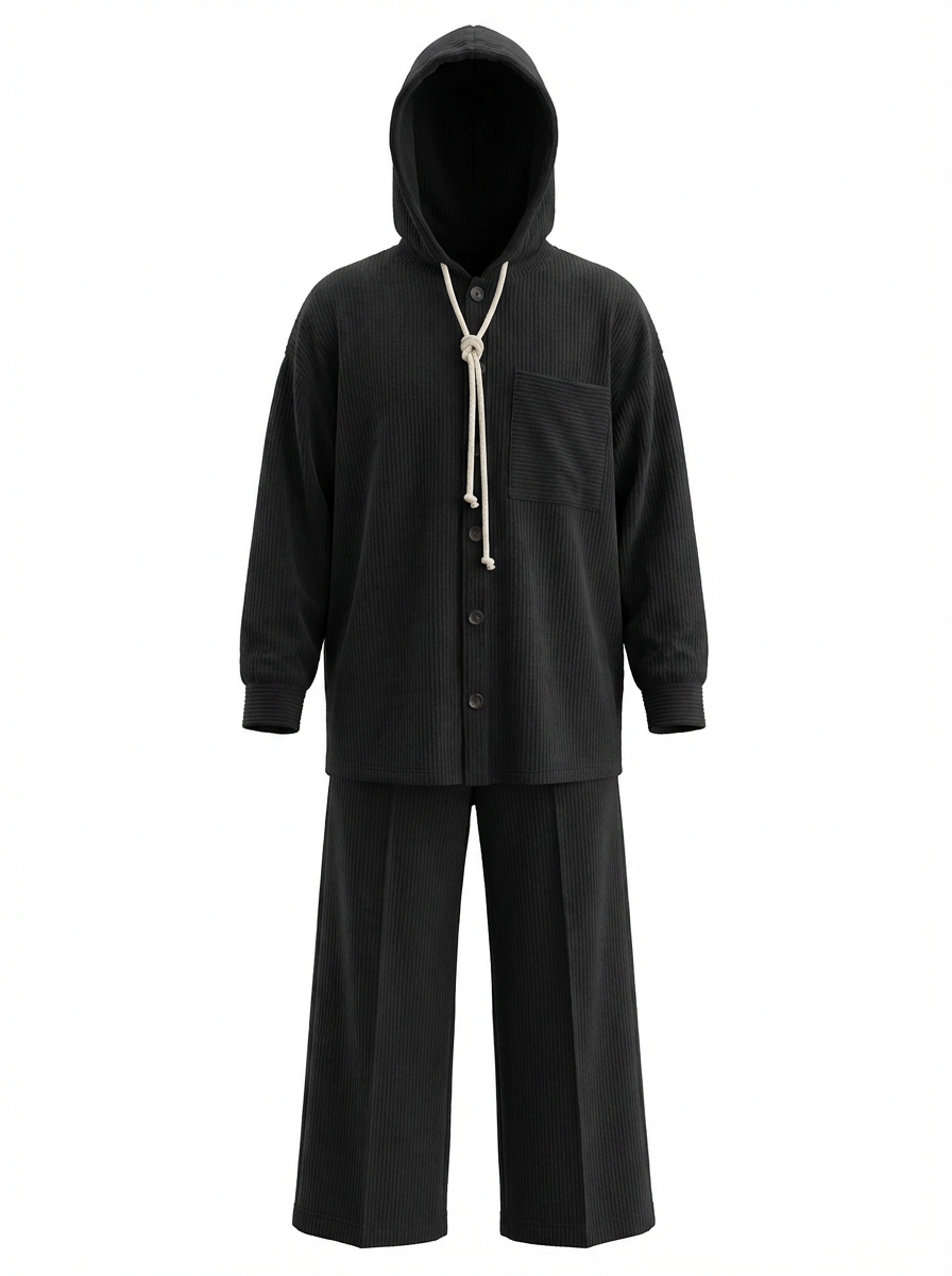 Aubrey Black 2 pc Velour Set