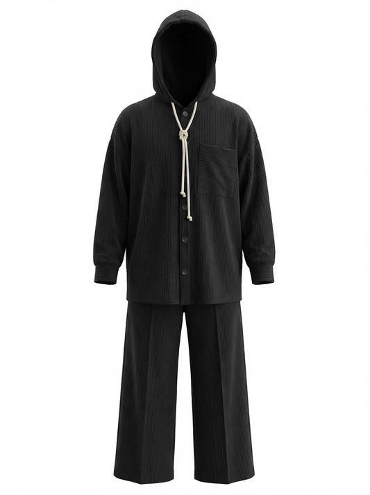 Aubrey Black 2 pc Velour Set
