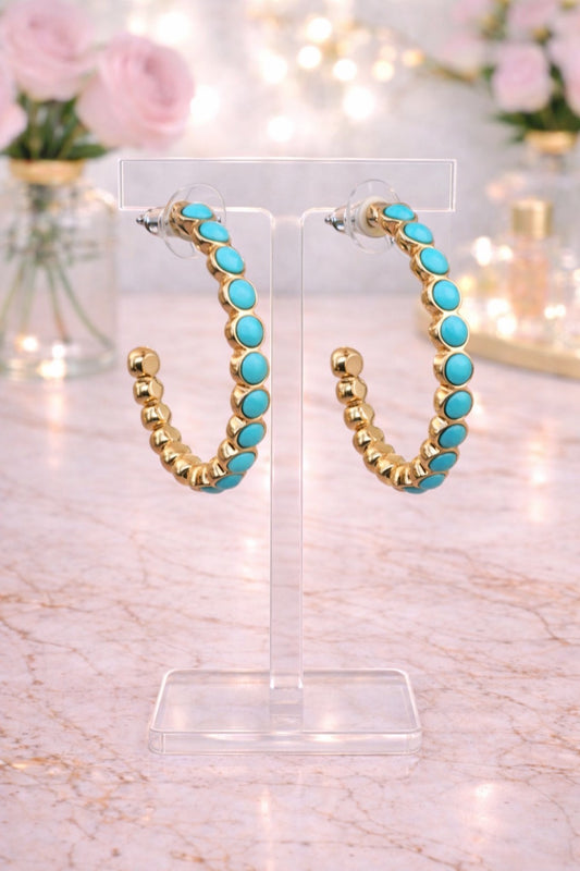 Turquoise Hoop Earrings