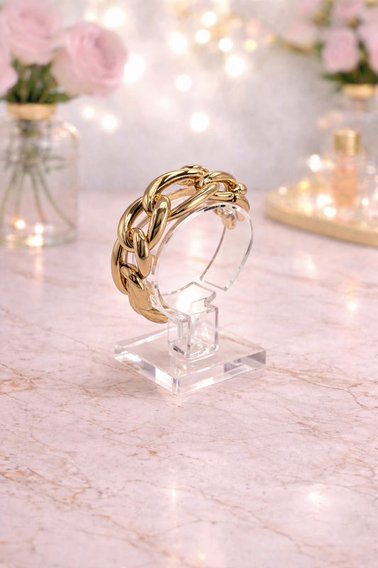Large Gold Link Bracelet