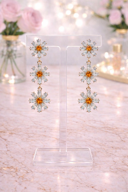 Triple Flower Earrings