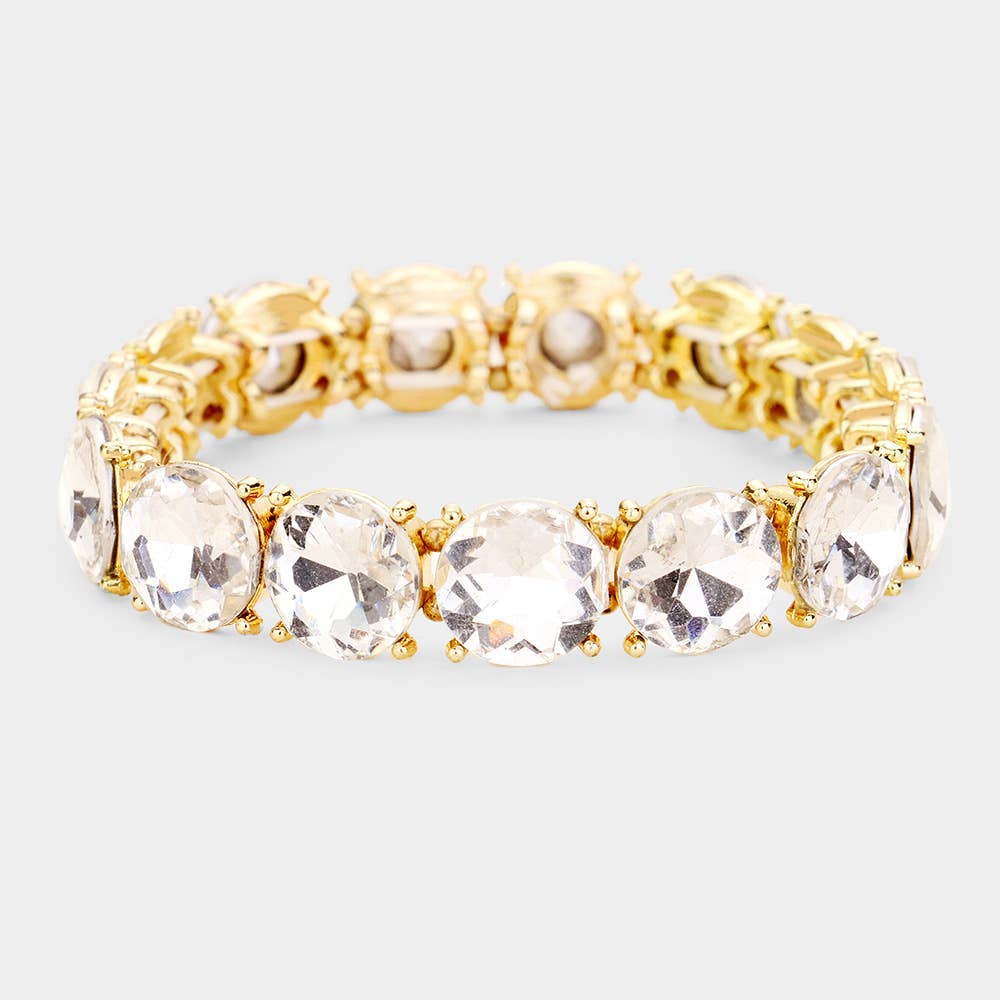 Crystal Round Stretch Evening Bracelet: 2C