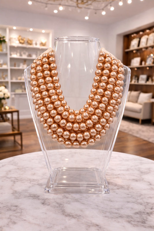 7 Strand Rose Gold Magnetic Closure Necklace