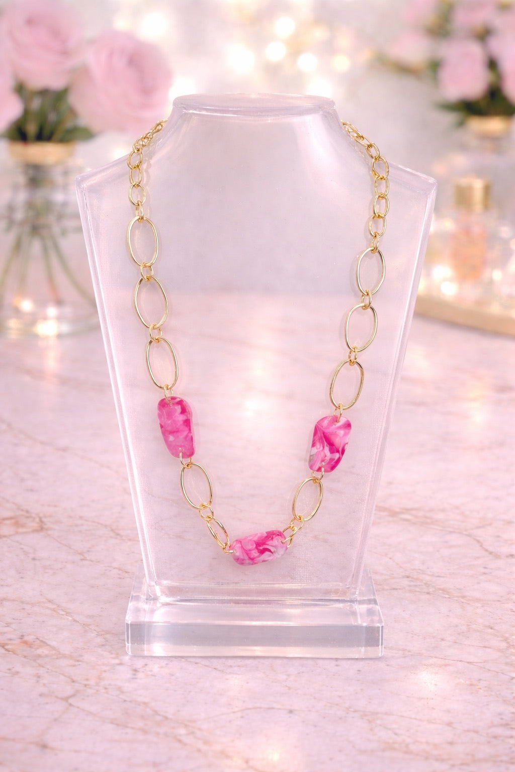 Pink and Gold Necklace
