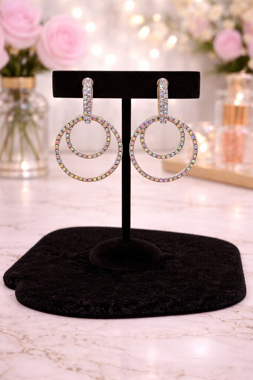 AB Stone Circle Earrings