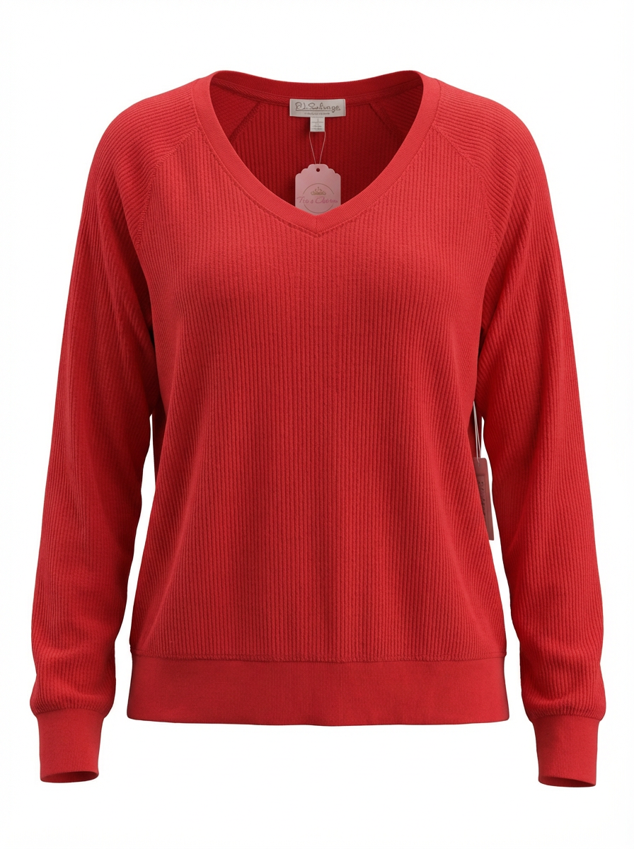 Rudy - Red Textured Long Sleeve PJ Salvage