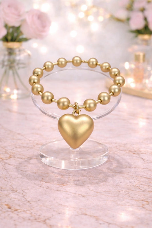 Matte Gold Heart Bracelet