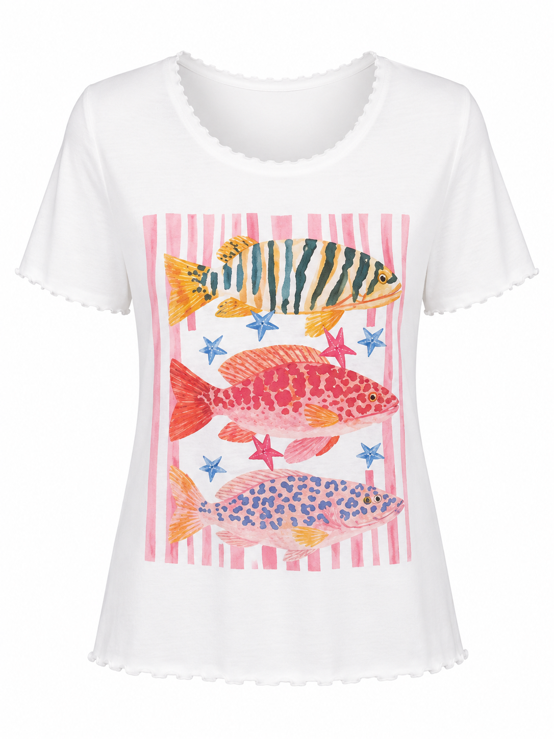 Indigo Blue - Coastal Striped Fish Top *Preorder*