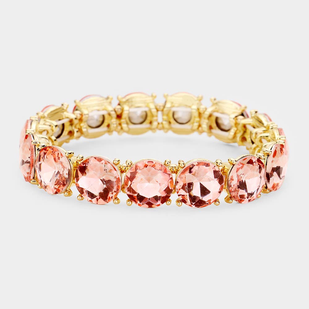 Crystal Round Stretch Evening Bracelet: 2C