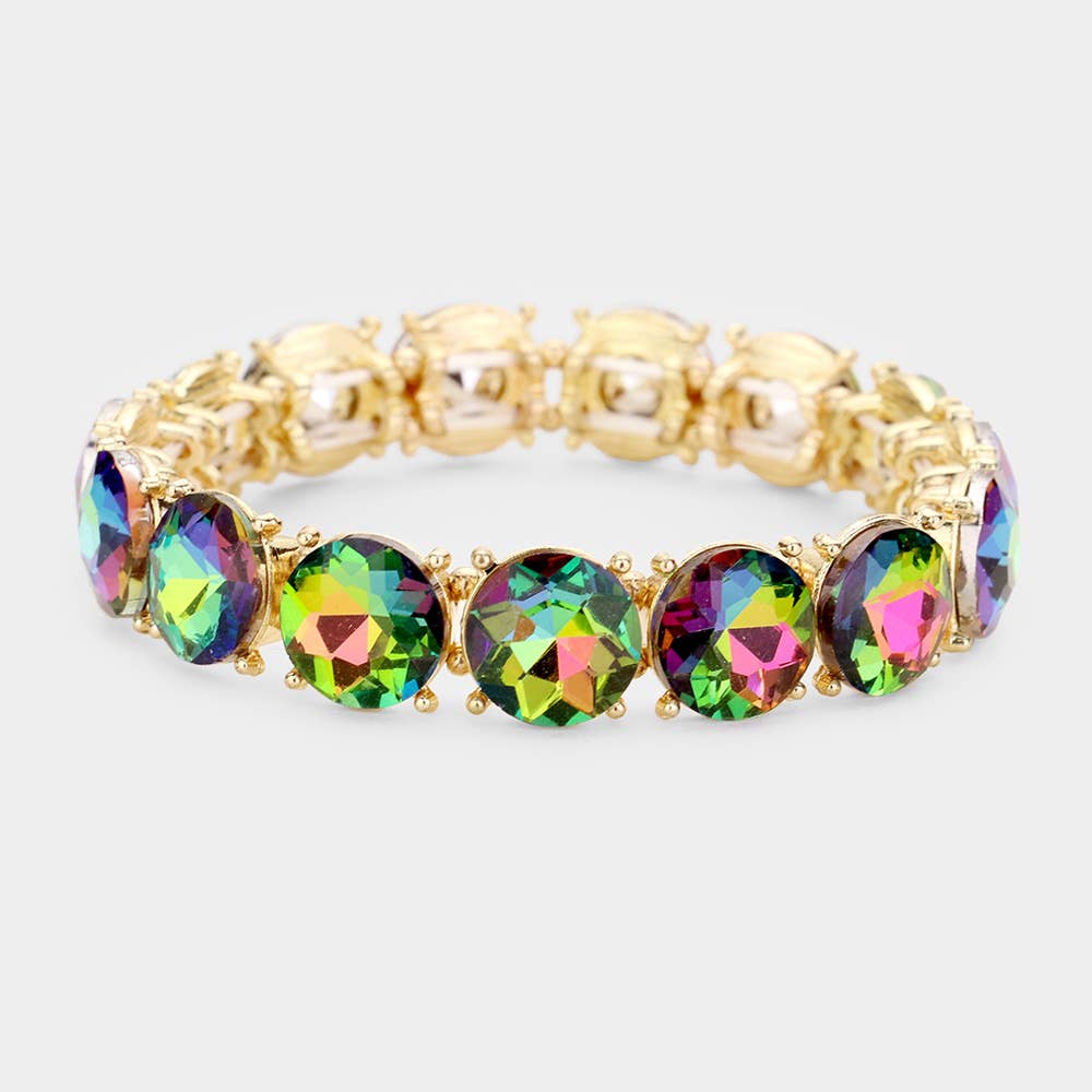 Crystal Round Stretch Evening Bracelet: 2C