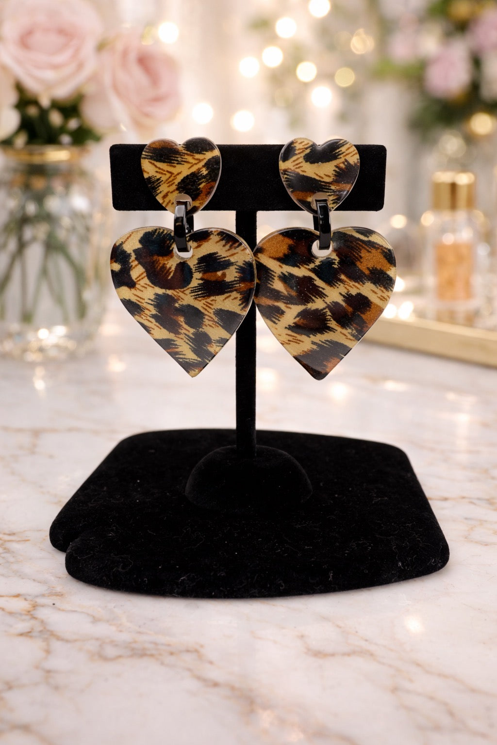 Leopard Heart Earrings