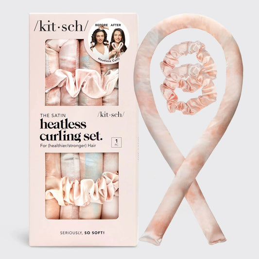KITSCH Sunset Tie Dye Satin Heatless Curling Set