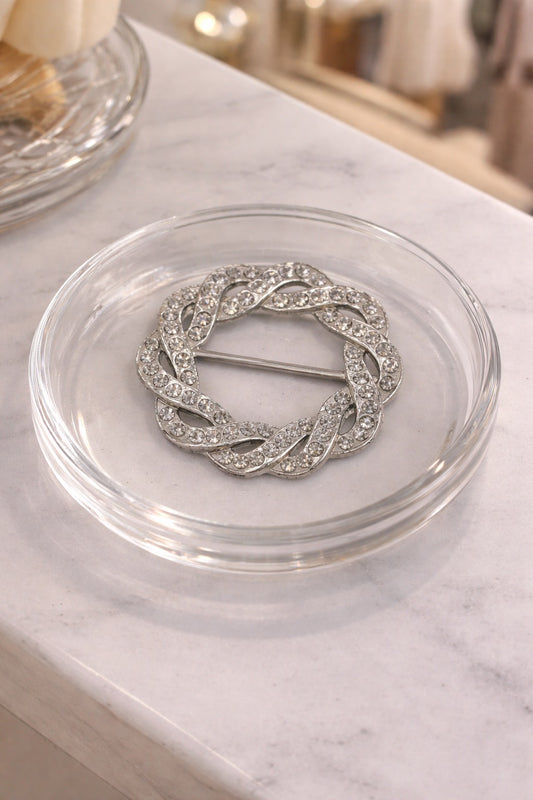 Silver Crystal Twist T-Shirt Tie