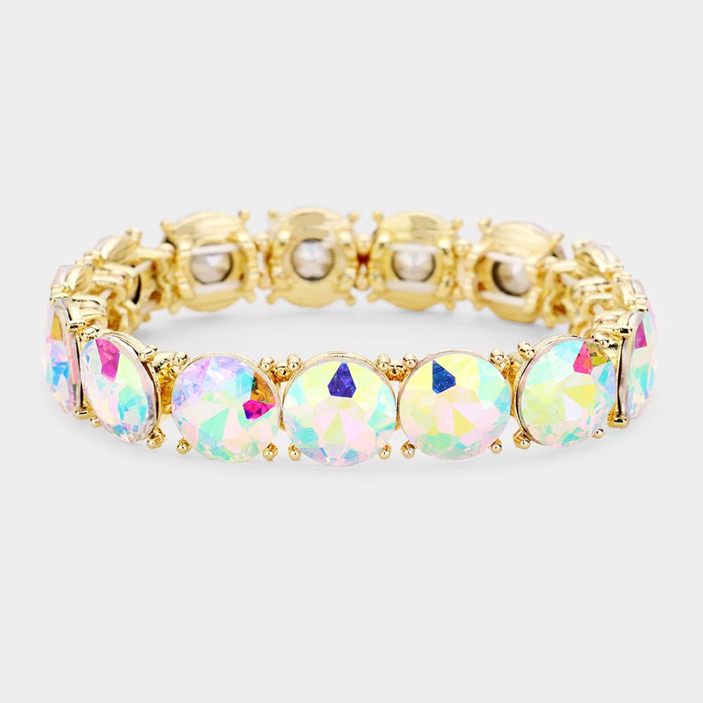 Crystal Round Stretch Evening Bracelet: 2C