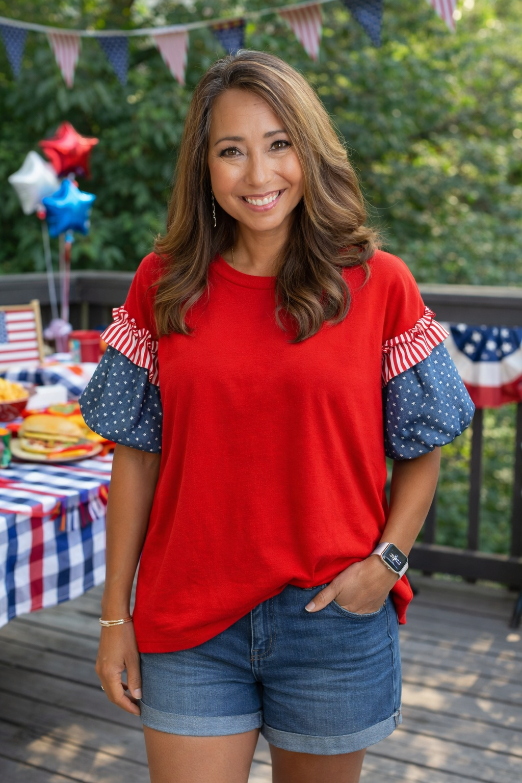 Allie Red, White, and Blue Top