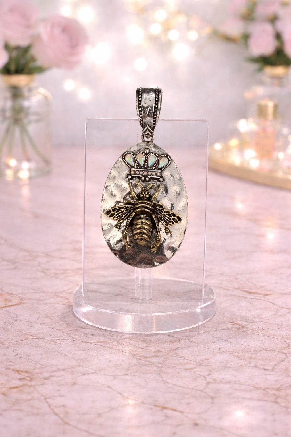 Silver Queen Bee Pendant