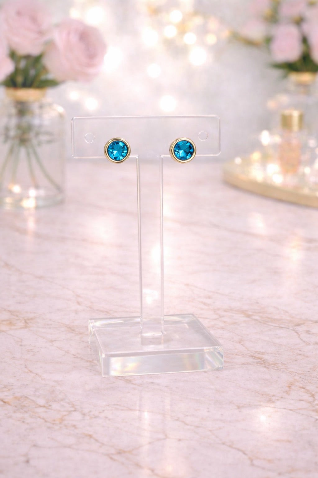 Blue Circle Earrings
