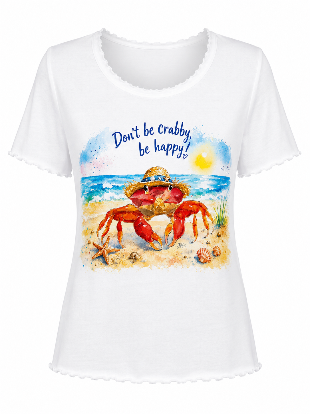 Indigo Blue - Don't Be Crabby, Be Happy Top *Preorder*