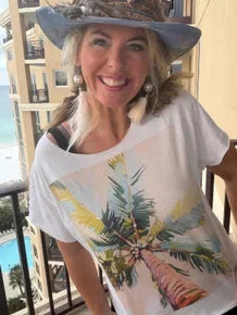 Indigo Blue - Palm Tree Vibes Top *Preorder*