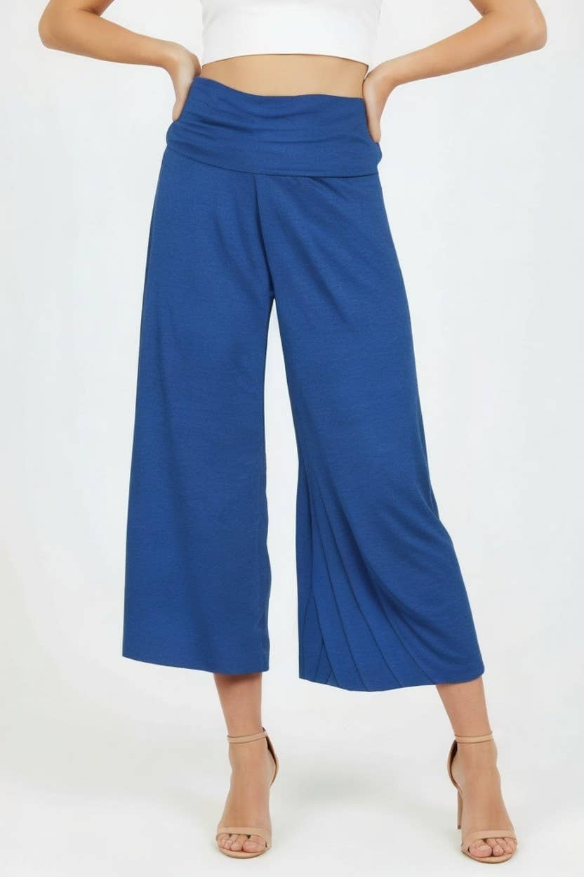 P-84429-JY2 The wide, fold-over waistband gaucho pants