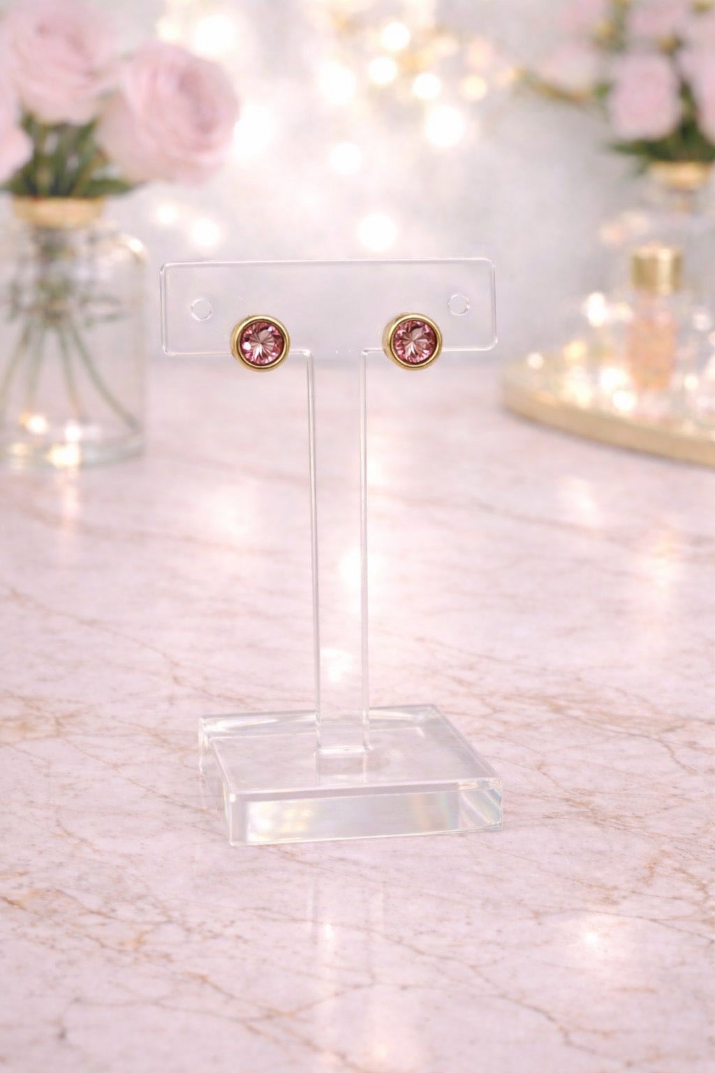 Pink Circle Earrings