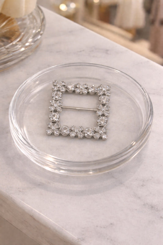 Crystal Silver Square T-Shirt Tie