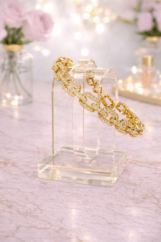 Gold Crystal Link Bracelet