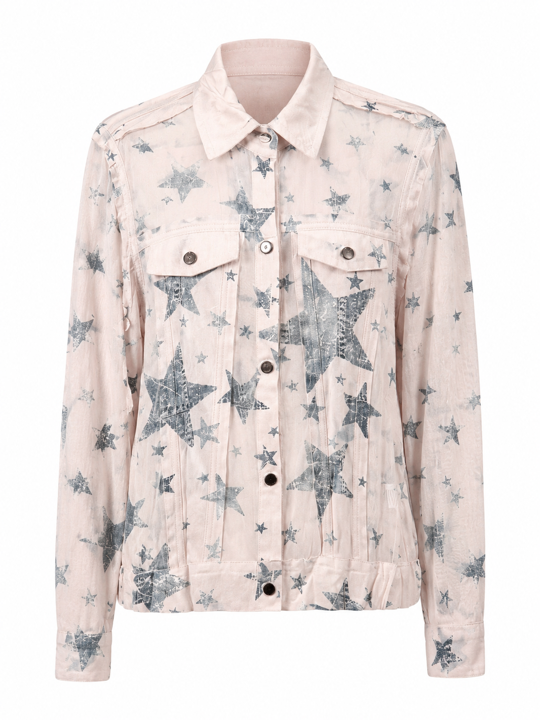 Celeste Faux Suede Mesh Trimmed Blue Star Jacket