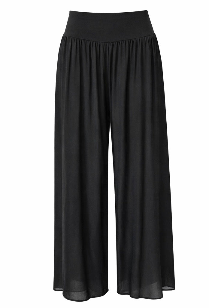 Chaira Flowy Wide Leg Pant - Black
