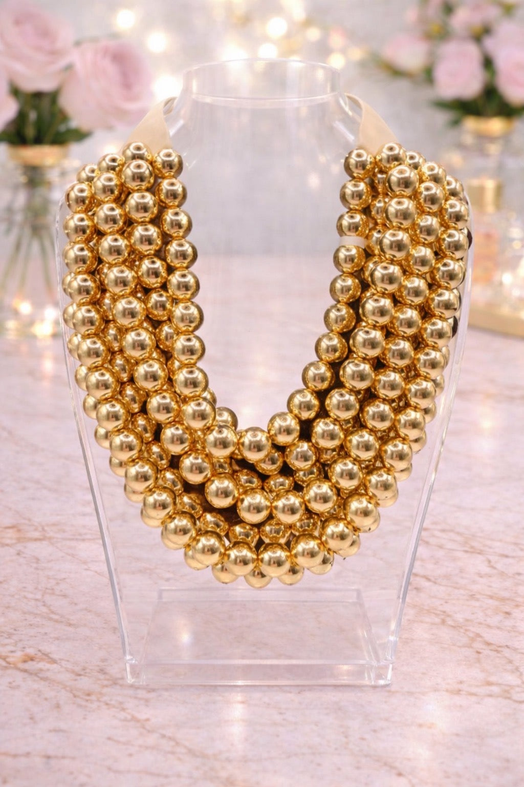 Gold 7 Strand Magnetic Necklace