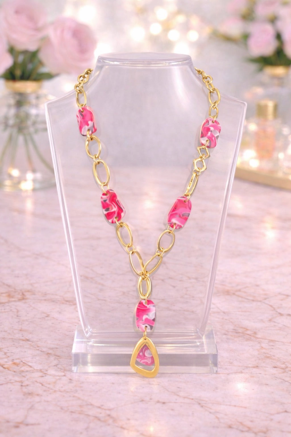 Pink and Gold Necklace