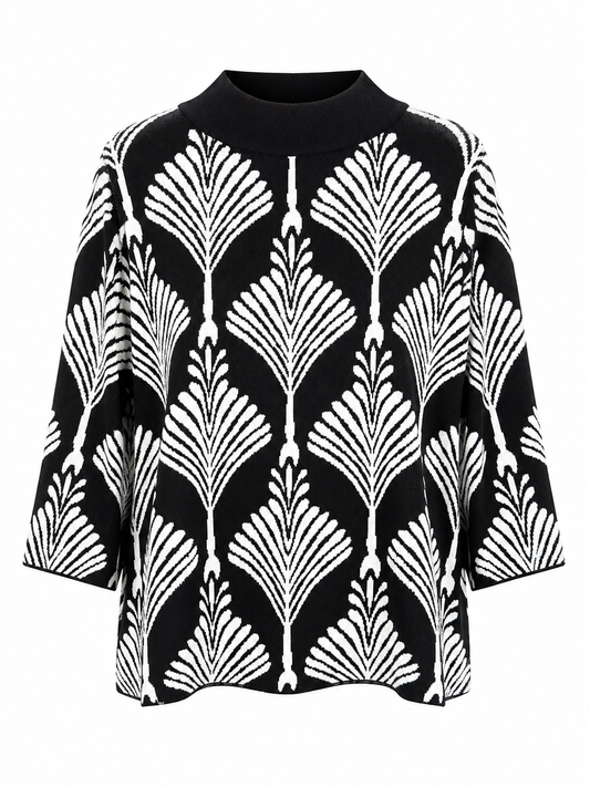 Fernanda Art Deco Sweater Black