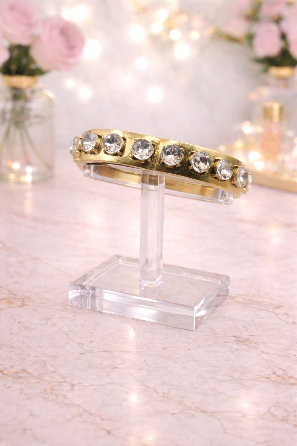 Gold Large Crystal Bracelet