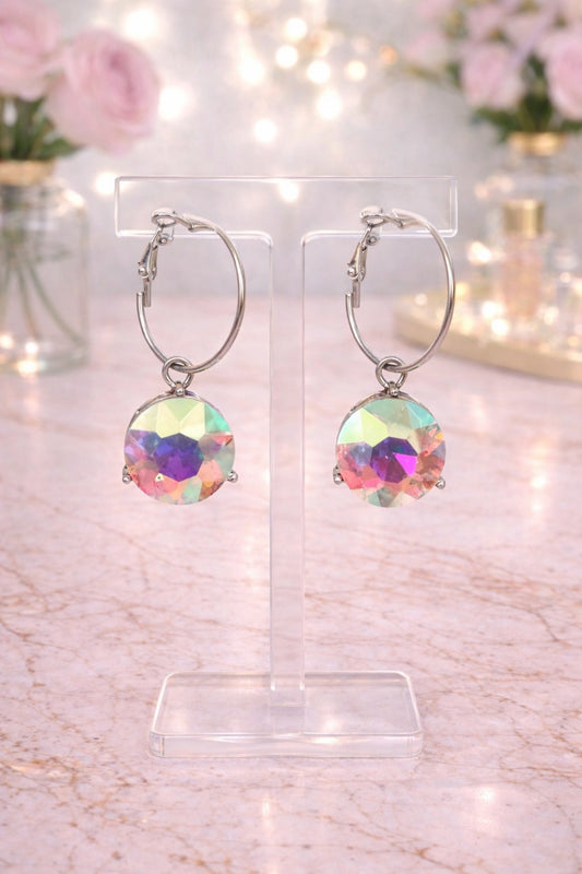 AB Silver Circle Earrings