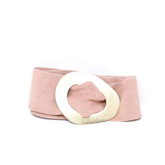Nude Suede Metallic Belt