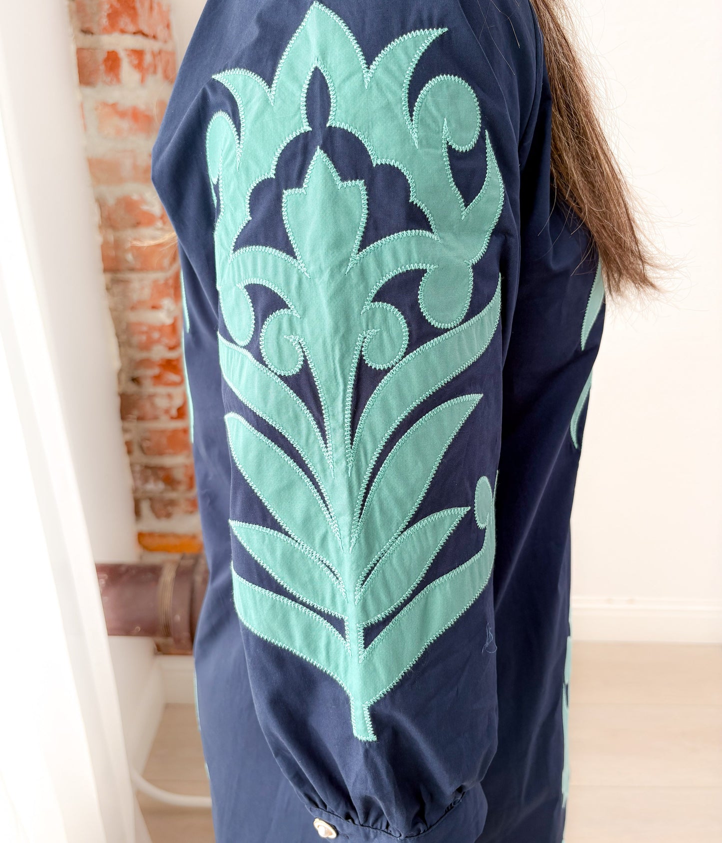 Navy and Teal Manor Dress