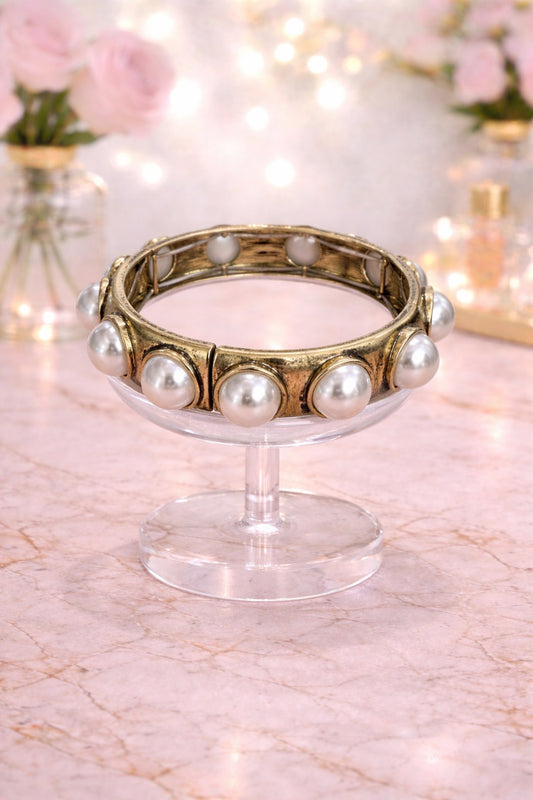 Burned Gold Pearl Bracelet