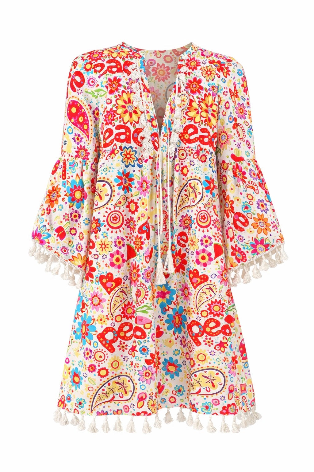 Mele Red Tassle Dress