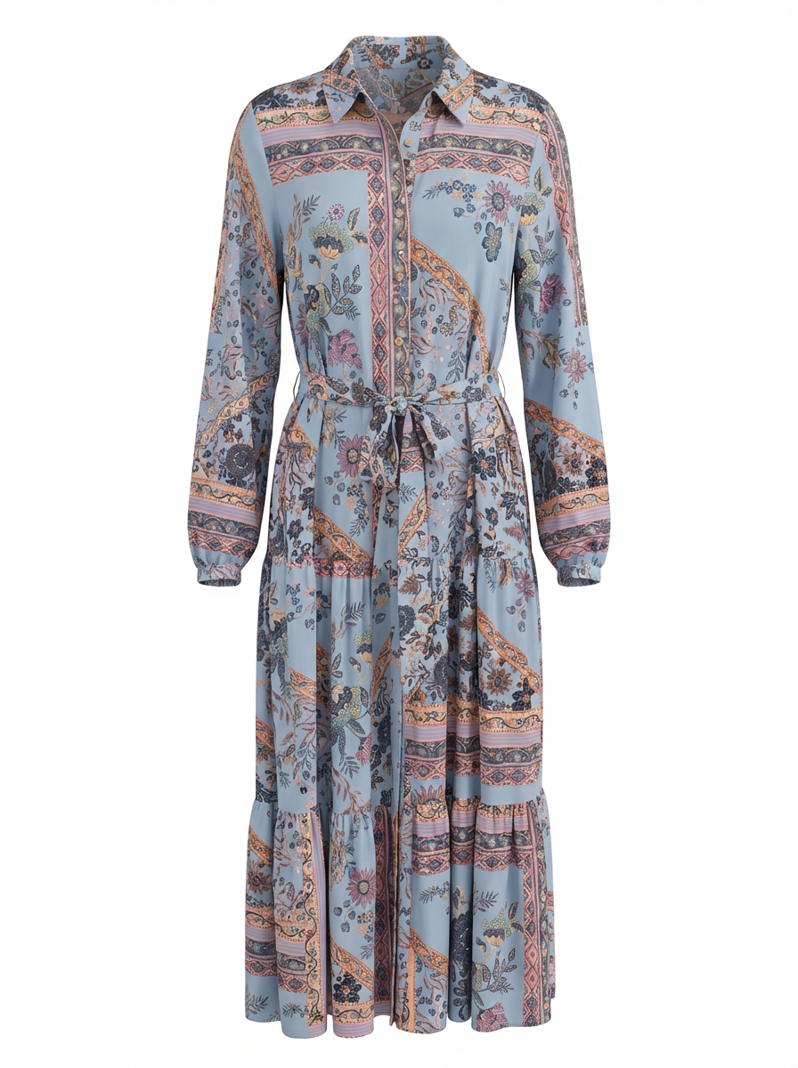 KARINA RAYON TWILL WOVEN LONG DRESS