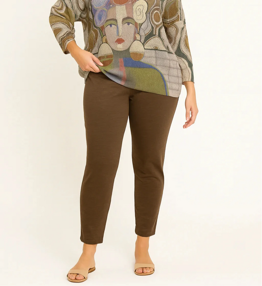 Anna Solid Stretch Pants Camel