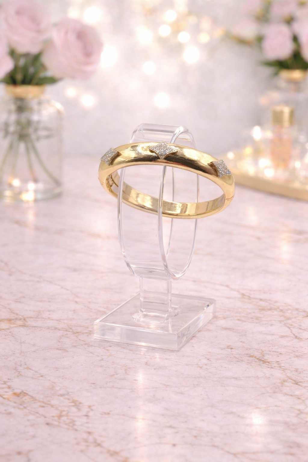 Gold Crystal Hinge Bracelet