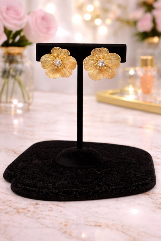 Small Gold Flower Earrings