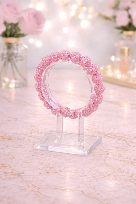 Light Pink Large Crystal Bead Bracelet