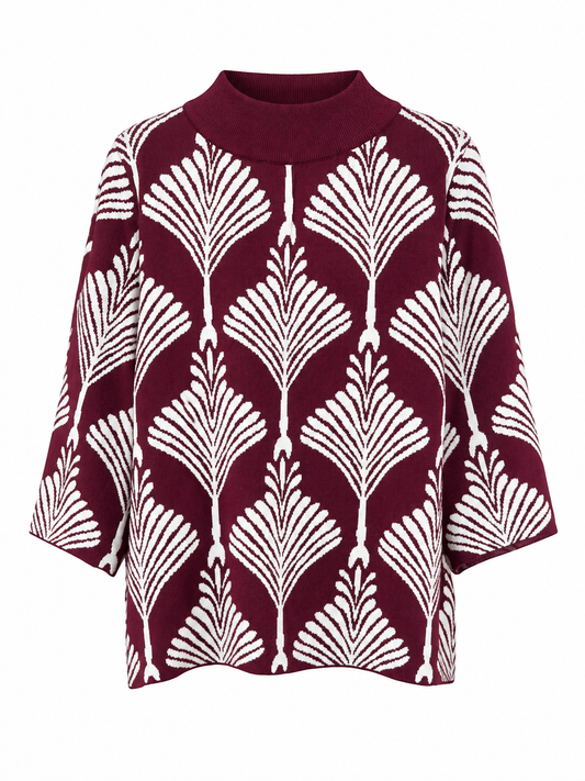 Fernanda Art Deco Sweater Burgandy