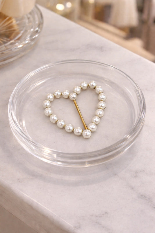 Gold Pearl Heart T-Shirt Tie
